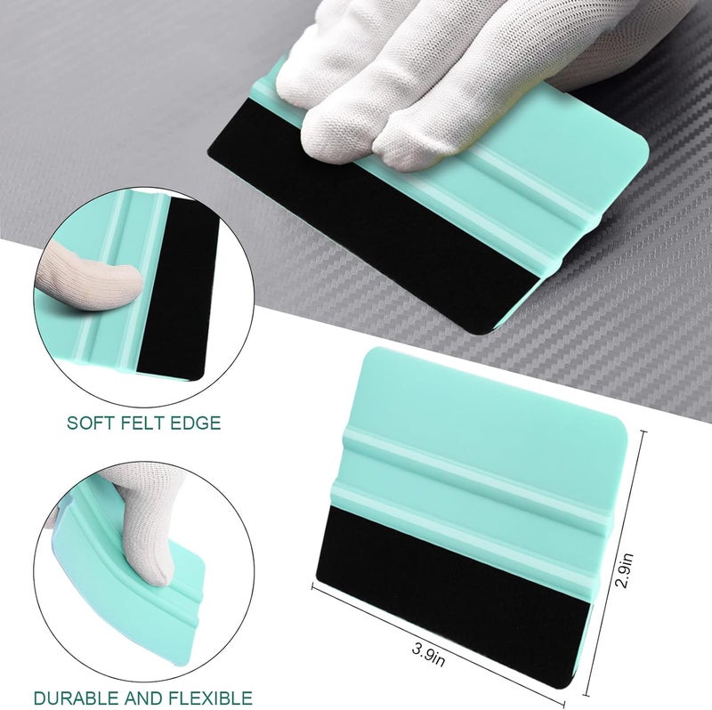 WRAPXPERT Squeegee for Vinyl- Felt Vinyl Squeegee 2 Pcs,Purple and Teal Squeegees Scraper Tool Kit for Crafts Car Wrap Window Tint Wallpaper Glass Film Application - Image 3